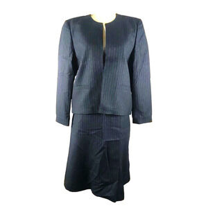 Wainwright Women's Skirt Suit Pin Stripe Size 14 100% Wool Classic Business